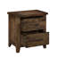 Table de chevet transitionnelle classique - chambre rustique, bois d'hévéa massif, finition brunie, bois d'hévéa 2 tiroirs avec tiroirs attrayants,