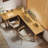Burlywood L-Shaped Solid Wood desks-108600558-108600561