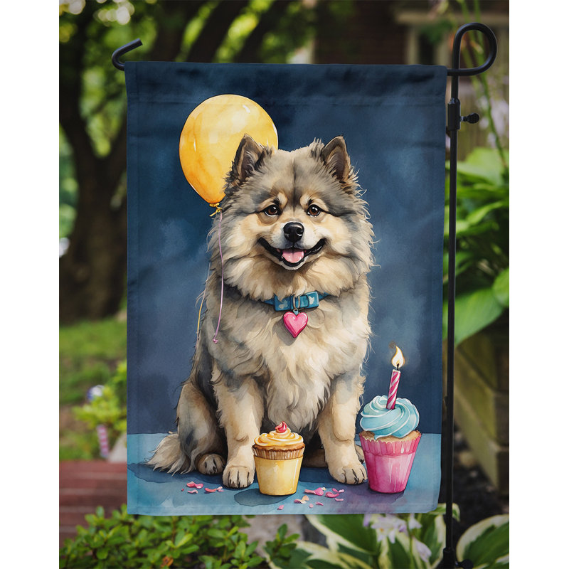 Drapeau de jardin «Happy Birthday», Spitz loup