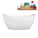 67" Streamline Soaking Matte White Freestanding Tub and Tray With Internal Drain