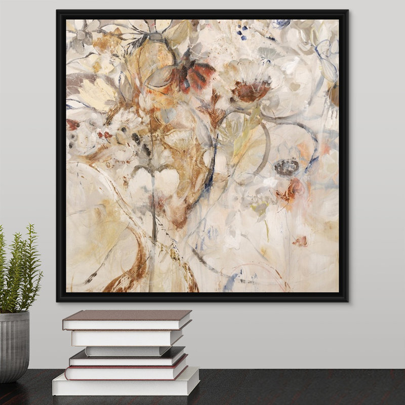 « epiphany », peinture sur toile, H 17,7 po x l 17,7 po x P 1,75 po, Cadre flottant noir