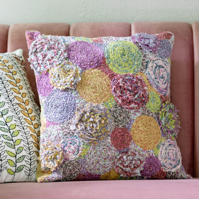 Ruffled Cotton Throw Pillow