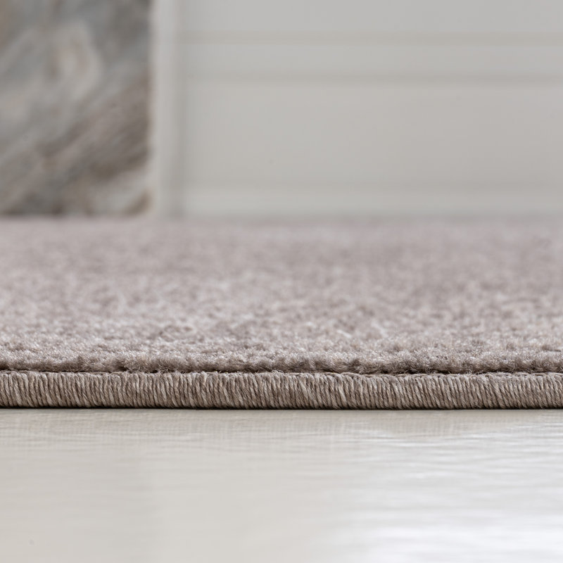 Aleca High-Low Geometric Arch Scandi Striped Taupe/Beige Indoor/Outdoor Rug, Rectangle 7'10" x 10'
