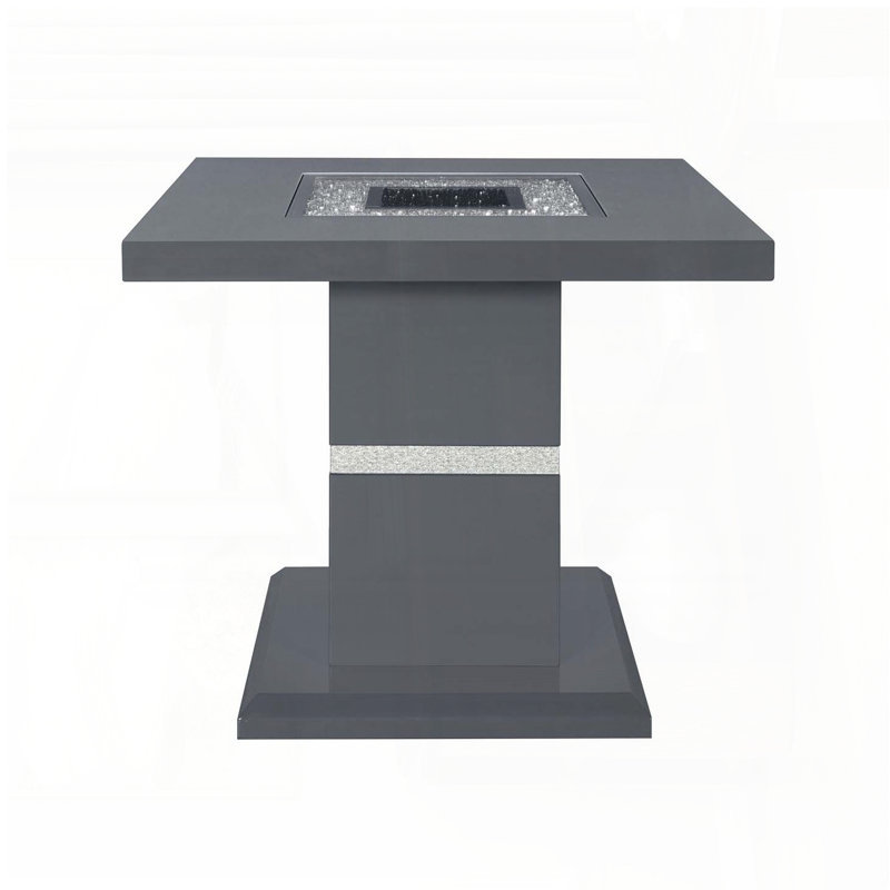 Table de bout gris foncé ultrabrillant