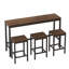 Table de salle à manger de style moderne, table de salle à manger de style pub, ensemble de table de salle à manger longue avec 3 tabourets