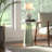 Glass and Marble Accent Table with Tapered Base-61667896