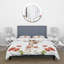 Portrait d'une girafe avec des fleurs II - Ensemble de housse de couette Farmhouse - Microfibre de polyester-66388691