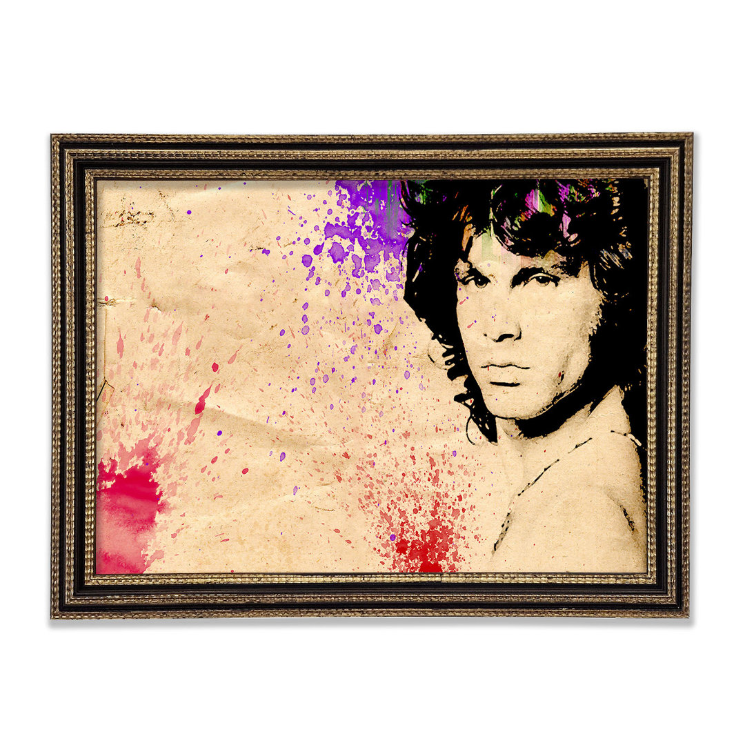 Jim Morrison Colour Splash Gerahmter Druck