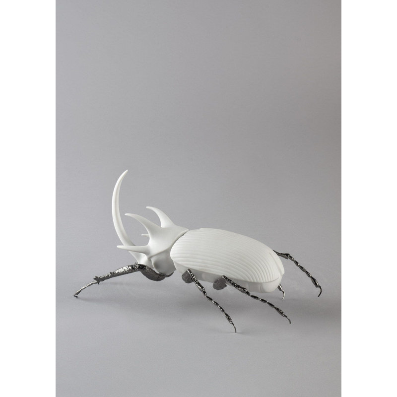 Awesome Insects Rhinoceros Beetle Figurine, White