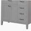 Coiffeuse de 36 po sans lavabo, base d'armoire seulement, armoire avec tiroirs, structure en bois massif et panneau de fibres à densité moyenne, gris