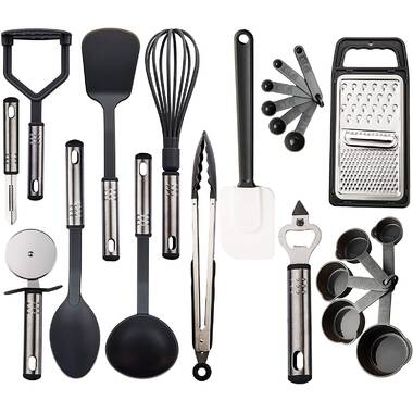 Kaluns Kitchen Utensils Set, 35 Piece Nylon And Stainless Steel Cooking  Utensils, Dishwasher Safe And Heat Resistant Kitchen Tools, Khaki : Target