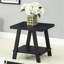 Table contemporaine en bois noir avec tablette - placage dur pour un plateau de table de style chic
