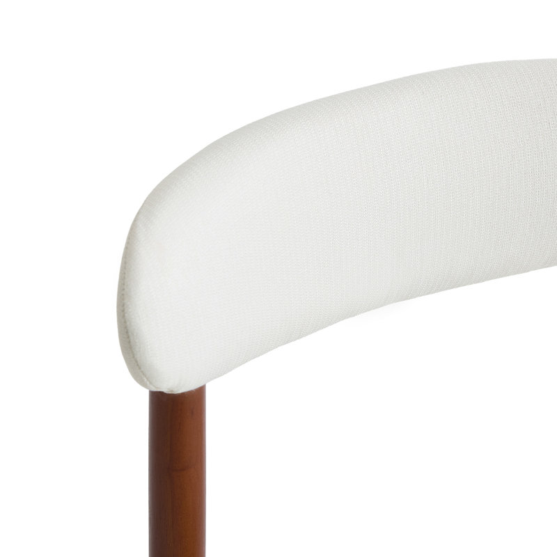 Ensemble de chaises de salle à manger rembourrées Modern 8 pièces avec dossier incurvé et structure en bois massif, 8, Beige