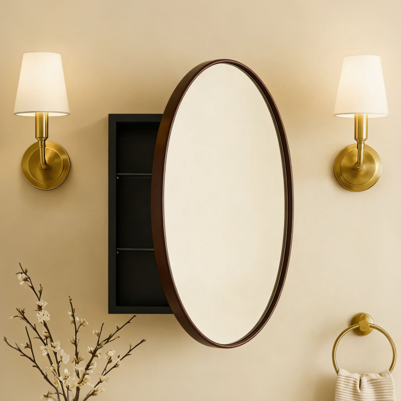 Seenaa Surface Medicine Cabinet, 24" x 24", Oil Rubbed Bronze