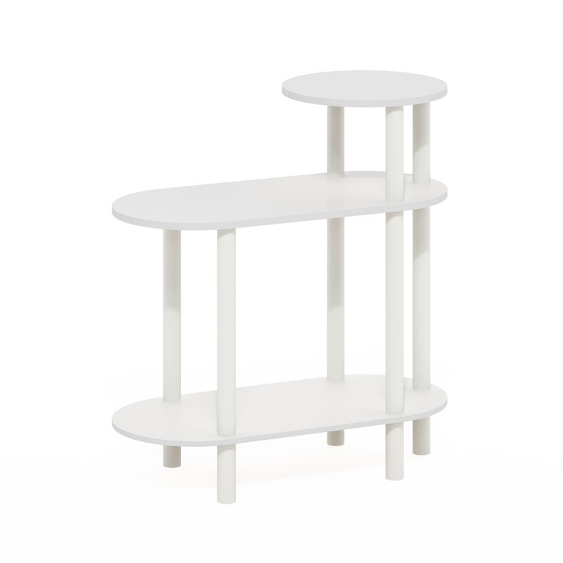 Table d'appoint, table de bout avec tablettes ouvertes Creekside, Blanc