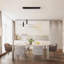 Luminaire suspendu moderne à DEL Lustre créatif à DEL Linéaire à télécommande Luminaire suspendu pour îlot de cuisine pour salle à manger / salon