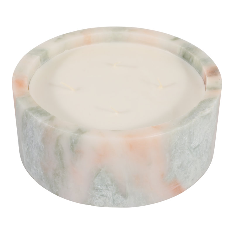 Bougie décorative en pierre de marbre avec couvercle pour le salon - décor moderne parfumé pour la chambre à coucher, la bibliothèque ou la table basse