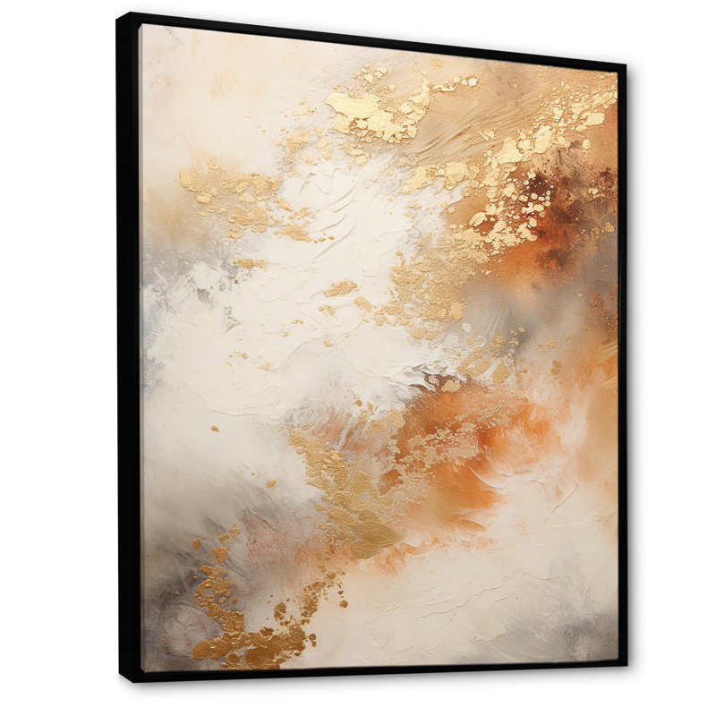 Or et marbre blanc géode I - décoration murale abstraite_106519, Cadre flottant noir, H 32 po x l 24 po x P 1 po