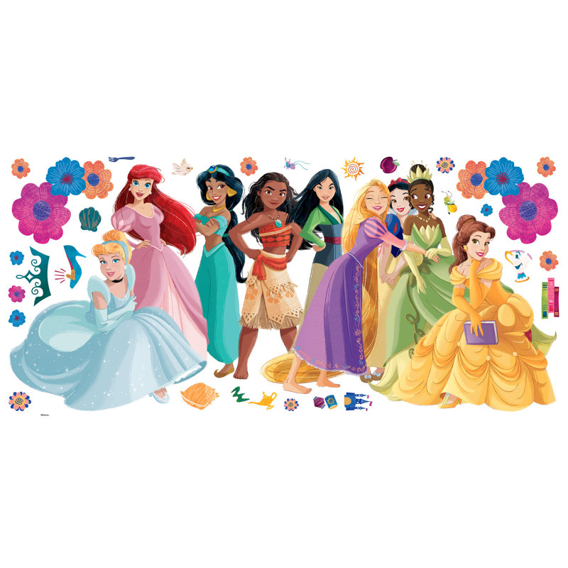 Adhésifs décoratifs disney princesse fleurs et amis