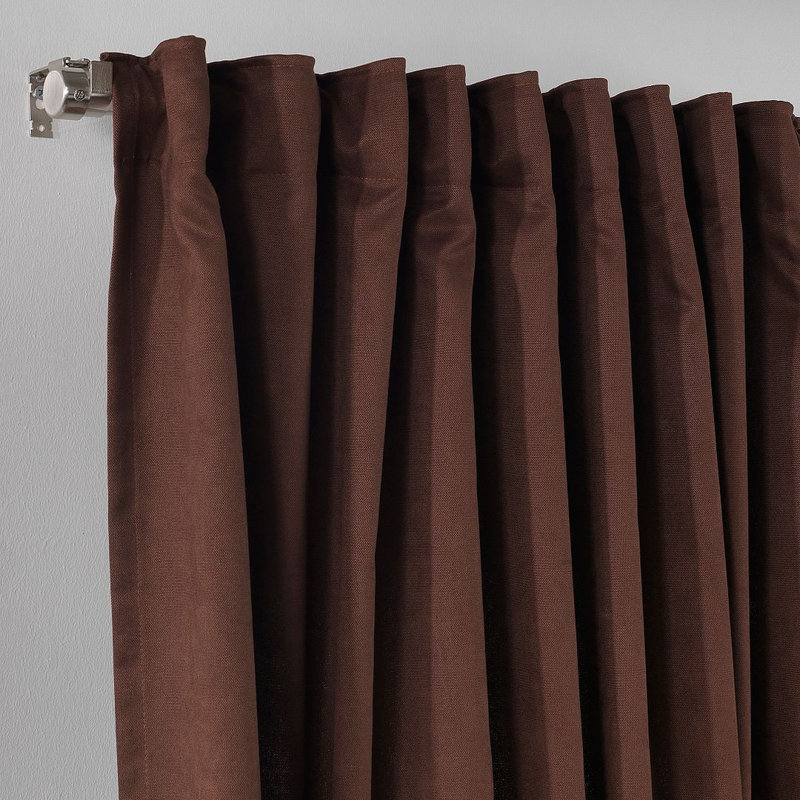 Blackout Thermal with Liner Extra Long & Extra Wide Decorative Curtain Single Panel, 140cm Width x 145cm Drop, Dark Brown