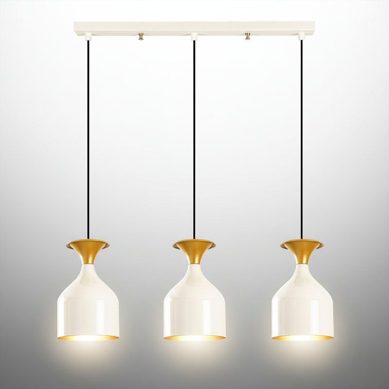 Adjustable Height Valencia 3-Light Modern Bell Kitchen Island Pendant