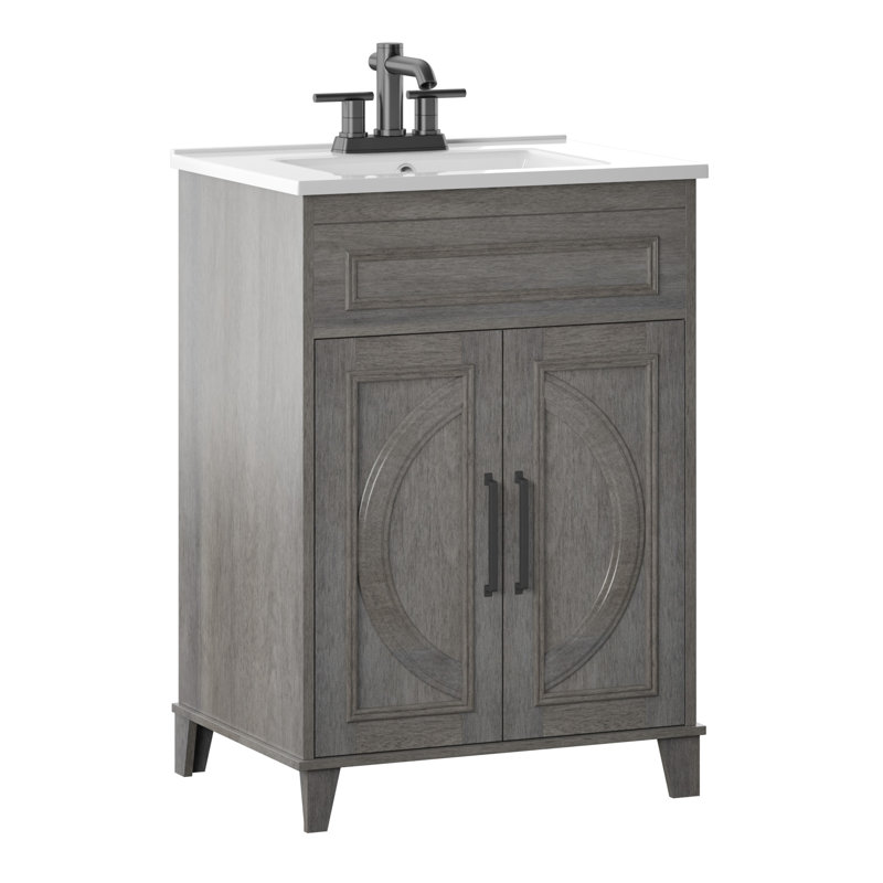 Ensemble de meuble-lavabo simple 24 po Hartzler, Gris patiné
