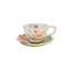 Ensemble de 6 tasses à thé et soucoupes, service pour 2 Fitz And Floyd English Garden