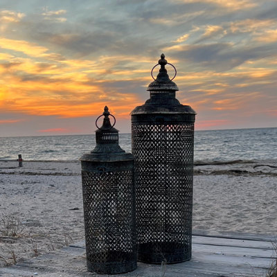 29" Oasis Candle Lanterns, Set of 2
