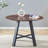 Modern Minimalist Round Multifunctional Table: 42 - Inch Diameter, MDF Tabletop With Deep Wood Grain, Black Metal Legs, Dual - Purpose As Dining & Coffee Table, Ideal For Home And Office Settings, Combining Style And Practicality