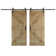 K Series Pine Wood Double Sliding Barn Door with Hardware Kit