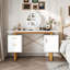 Bureau à domicile 51 po avec armoire flottante à double tiroir et cadre en métal 51 po 