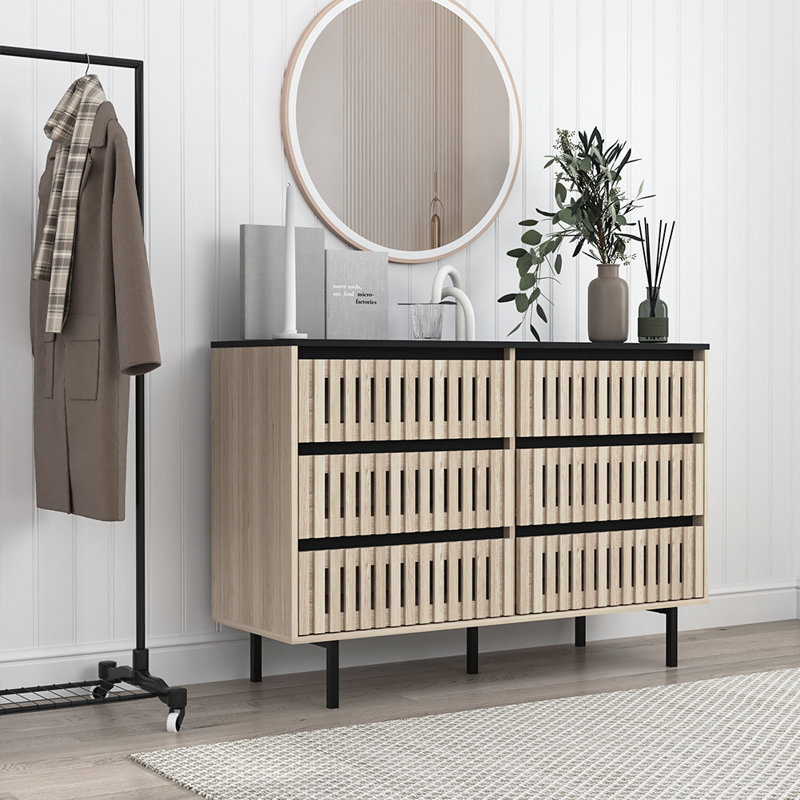 Commode 6 tiroirs Grille Style