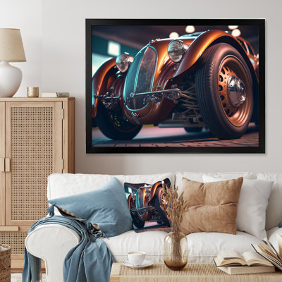 «Retro Retro Car pendant Golden Hour» - reproduction d'art sur toile