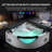 59 In. X 59 In. Left Drain Alcove Whirlpool Bathtub Corner Lighted Thermostatic Bath Tub -Rapid Drainage System In White