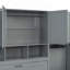 Lit escamotable simple avec placard, tiroirs de rangement et bureau-2001186549