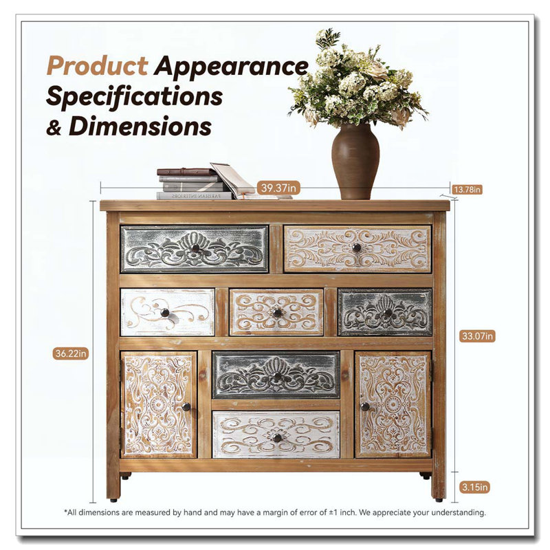 Accent Chest With 7 Drawers & 2 Cabinets