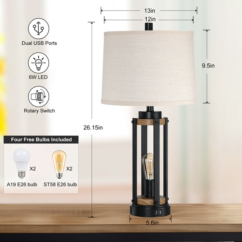 Ensemble de 2 lampes de table Farmhouse