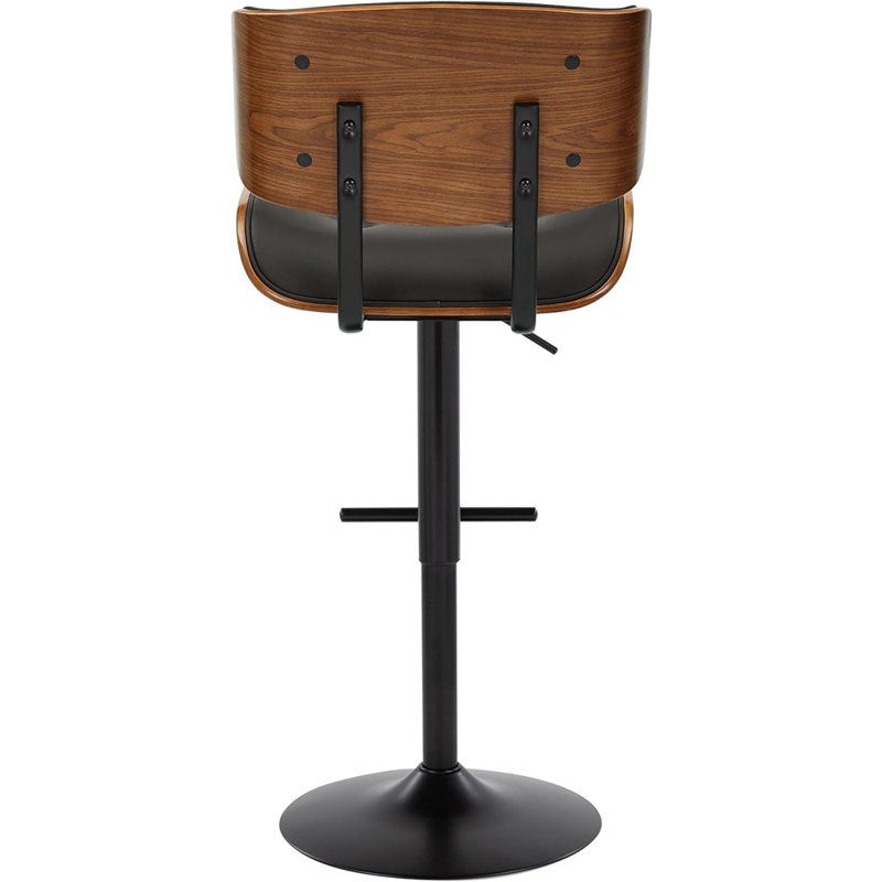 Tabouret de bar pivotant réglable, noir