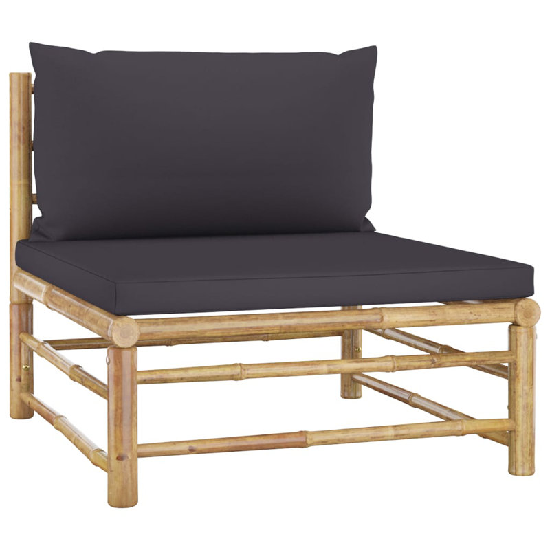 Goble 6 Piece Lounge Chair with Cushions, Dark Gray