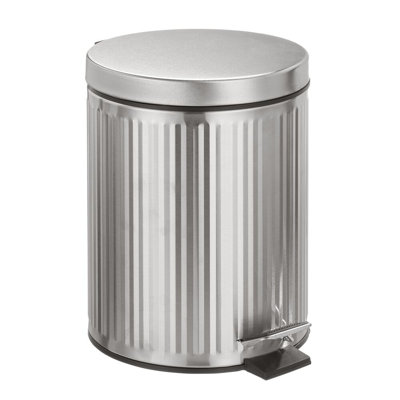 Poubelle cannelée ronde en métal 5L