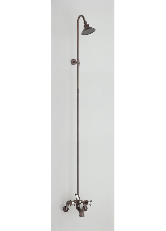 Système de douche complet avec valve brute, Laiton poli