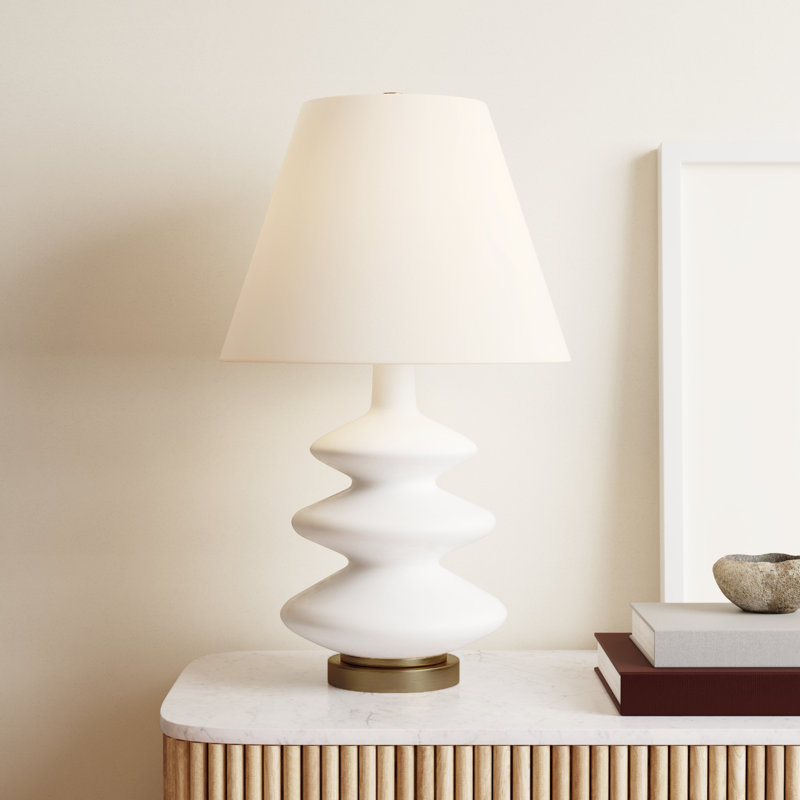 Danelea Glass Table Lamp, Pure White