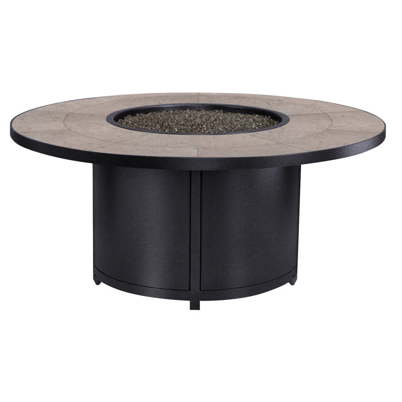 Capri Iron Outdoor Fire Pit Table, 24" H x 54" W x 54" D, Summit Gray, Graphite