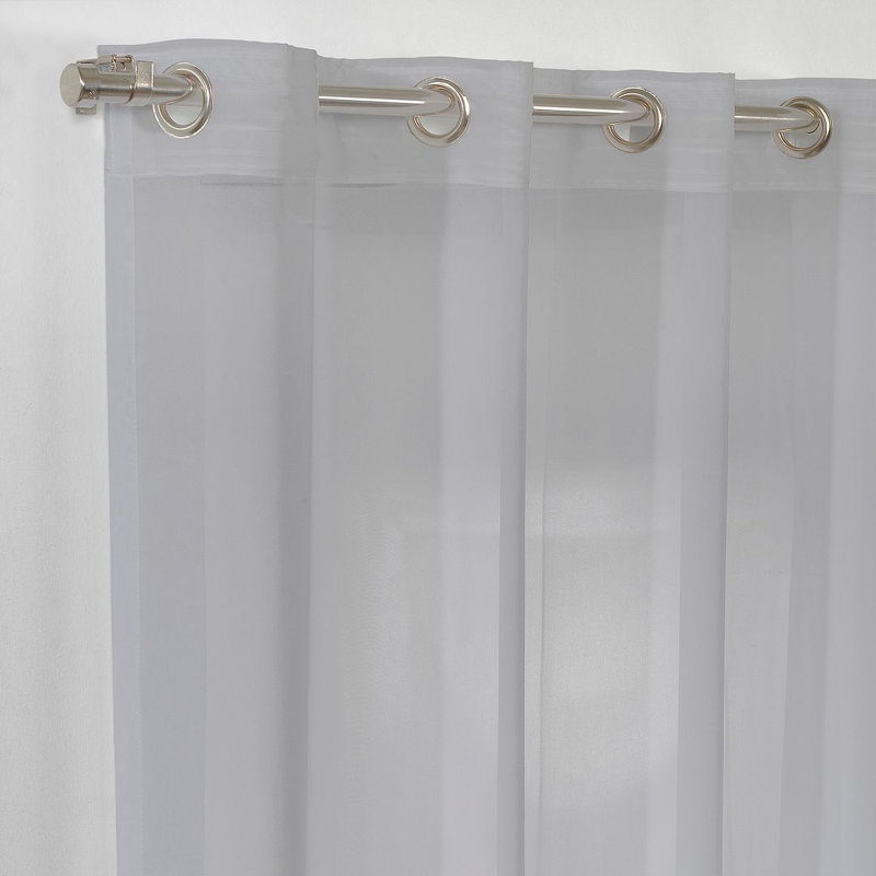 Panneau simple extra long et extra large en faux crépon Chifon, Gris clair, L 52 po x L 95 po