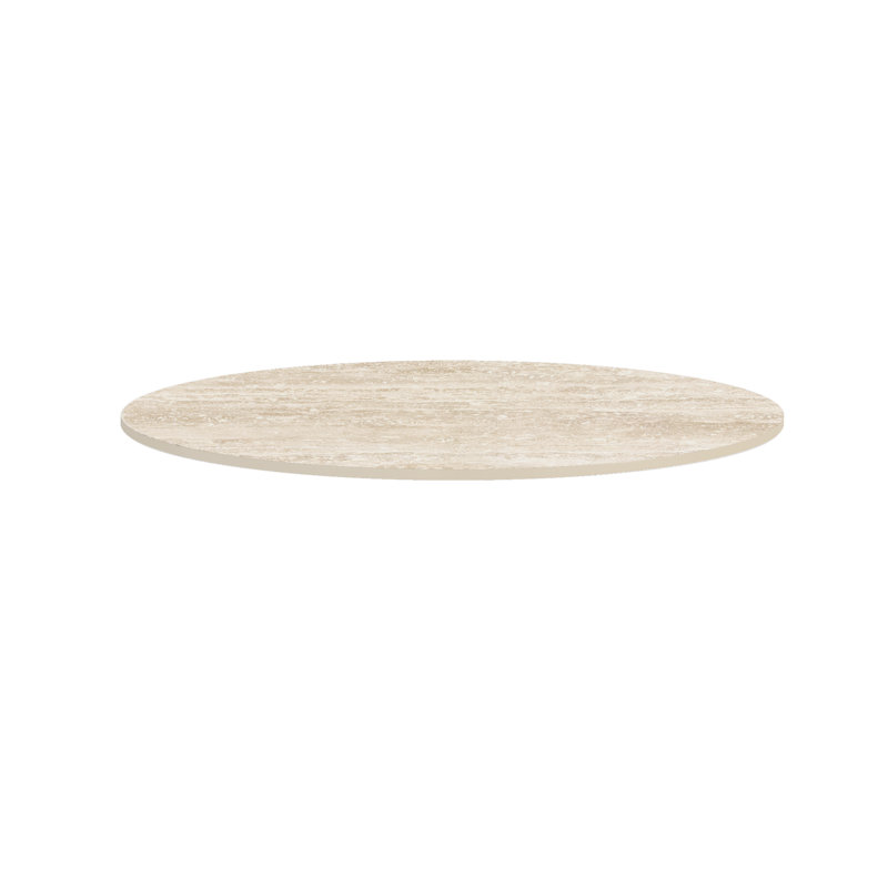 Plateau tournant Otelia en pierre frittée (table non incluse), 0.47" H x 31.5" W x 31.5" D, Travertine