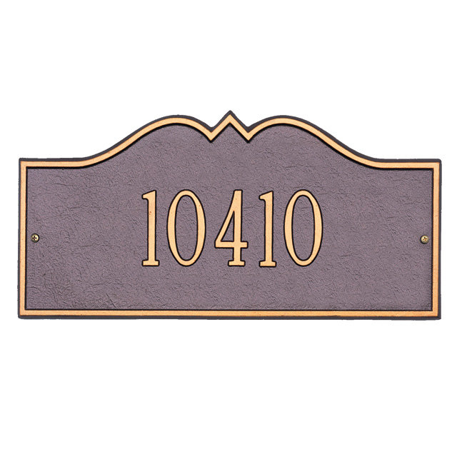 Plaque d'adresse murale 1 ligne Hillsboro, Cuivre antique, Oui