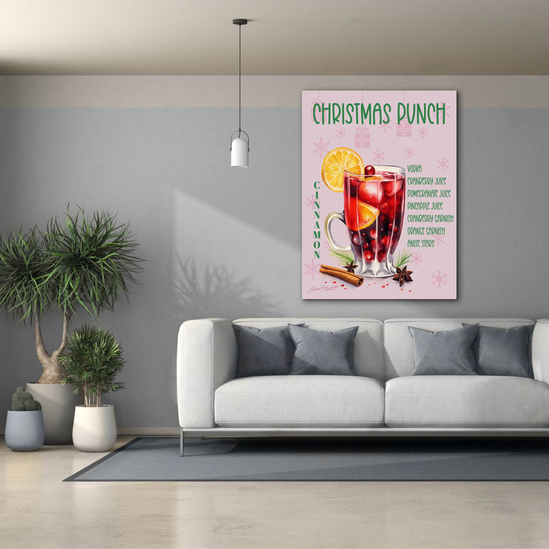 «Holiday Drinks C» par Jean Plout, art mural sur toile, H 54 po x l 40 po x P 1,5 po