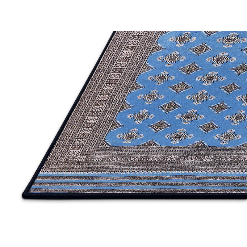 Tapis oriental bleu / gris Melinda, Rectangle 5 pi x 7 pi