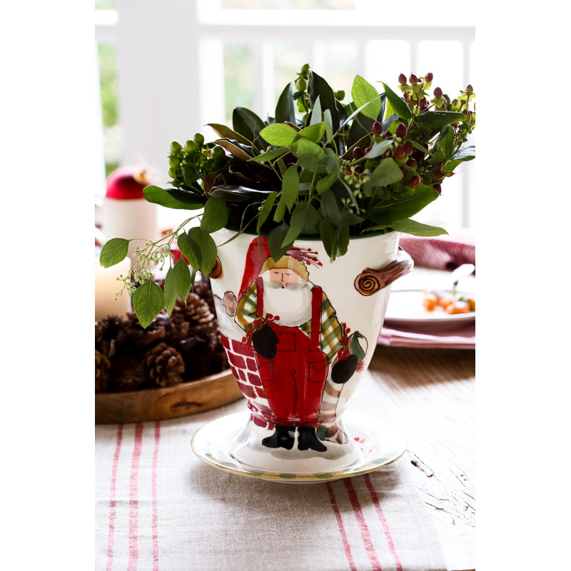 Old St. Nick Earthenware Table Vase