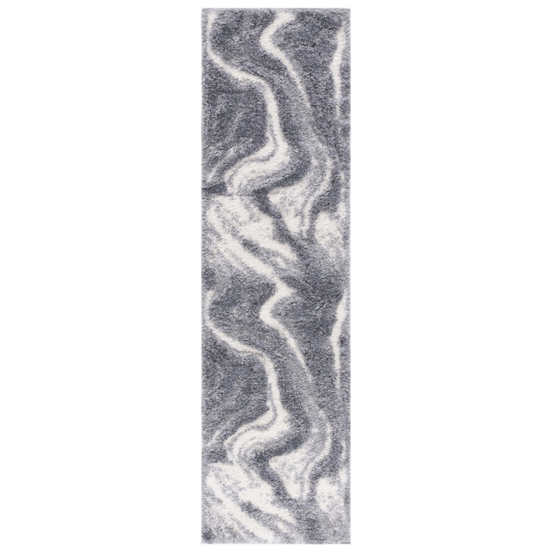 Hi-Lo Shag Performance Abstract Rug, Runner 2'2" x 8'